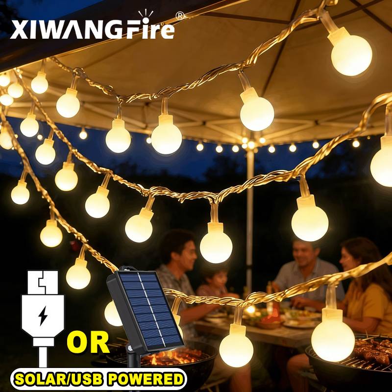 Outdoor Lighting And Landscape - ไฟประดับโซลาร์เซลล์/USB/แบตเตอรี่ 3-10 เมตร, ไฟ LED ลูกบอลทรงกลม,