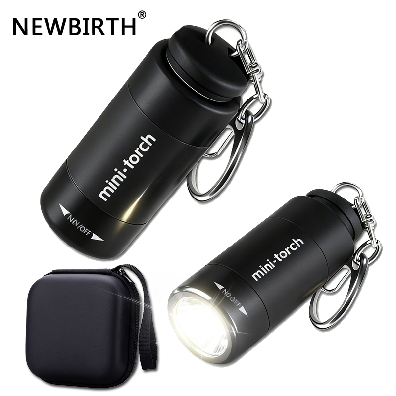 Outdoor Lighting Black - ไฟฉายพวงกุญแจ LED ชาร์จ USB ได้ แสงสว่างแรง