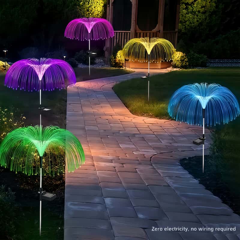 Outdoor Lighting Pathway - ไฟ LED รูปแมงกะพรุนพลังงานแสงอาทิตย์ 5 ชิ้น 7