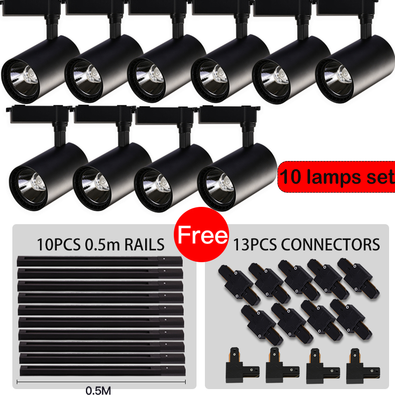 Outdoor Lighting Track - ไฟติดตาม 50W โคมไฟเพดานสว่างสูงไฟรางไฟ LED สําหรับห้องครัวห้องนอนบ้านโคมไฟหลังคาติดตาม