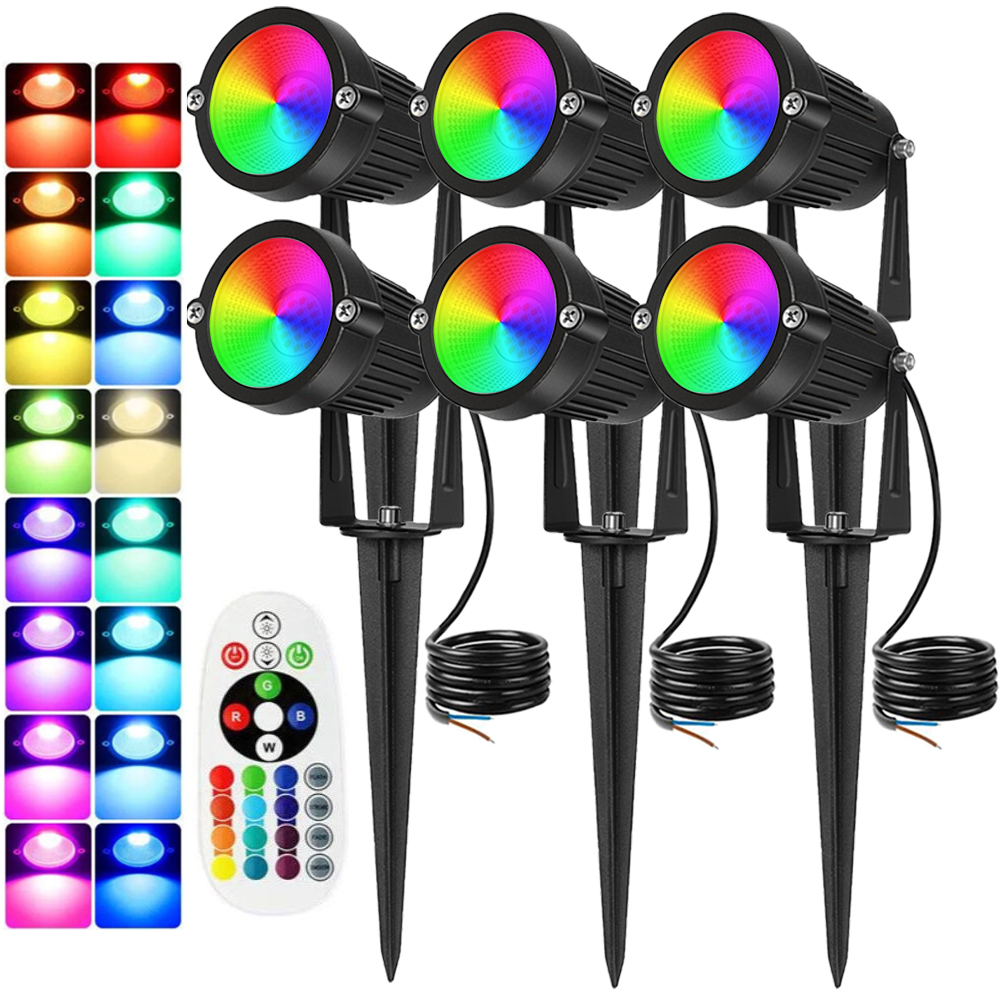 Outdoor Lighting And Landscape - ไฟส่องสว่างภูมิทัศน์ RGBW 10W พร้อมรีโมท สปอตไลท์ 110V
