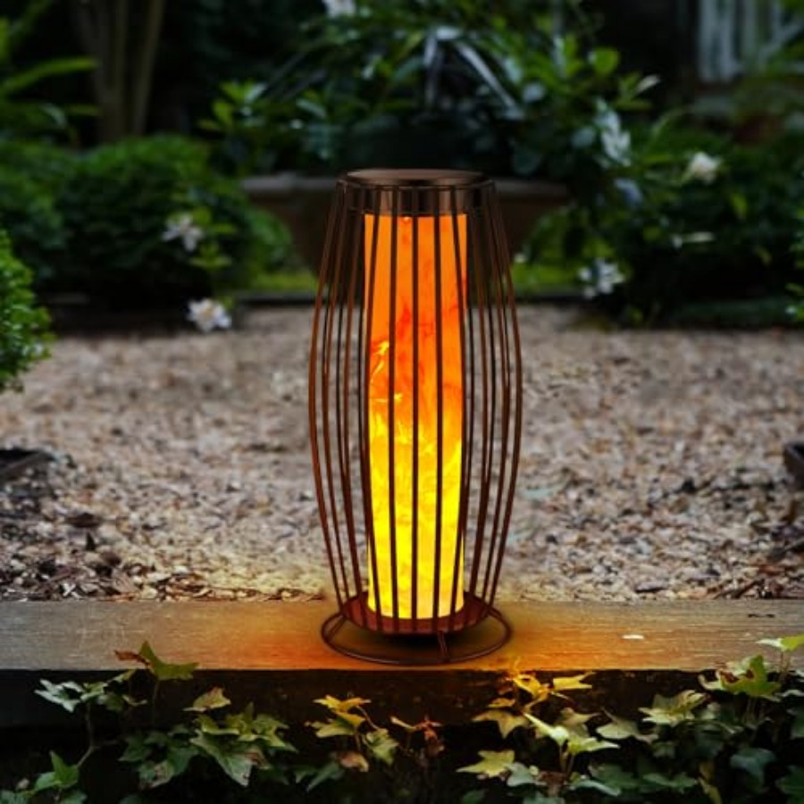 Outdoor Lighting Waterproof - โคมไฟตั้งพื้นพลังงานแสงอาทิตย์ แสงกะพริบ โคมไฟพลังงานแสงอาทิตย์กลางแจ้ง โคมไฟพลังงานแสงอาทิตย์กลางแจ้ง กันน้ำ เปิด/ปิดอัตโนมัติ