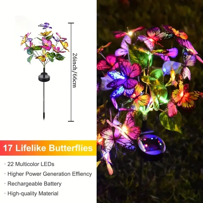 พลังงานแสงอาทิตย์ LED สวนผีเสื - Outdoor Lighting Effects บทวิจารณ์และราคา