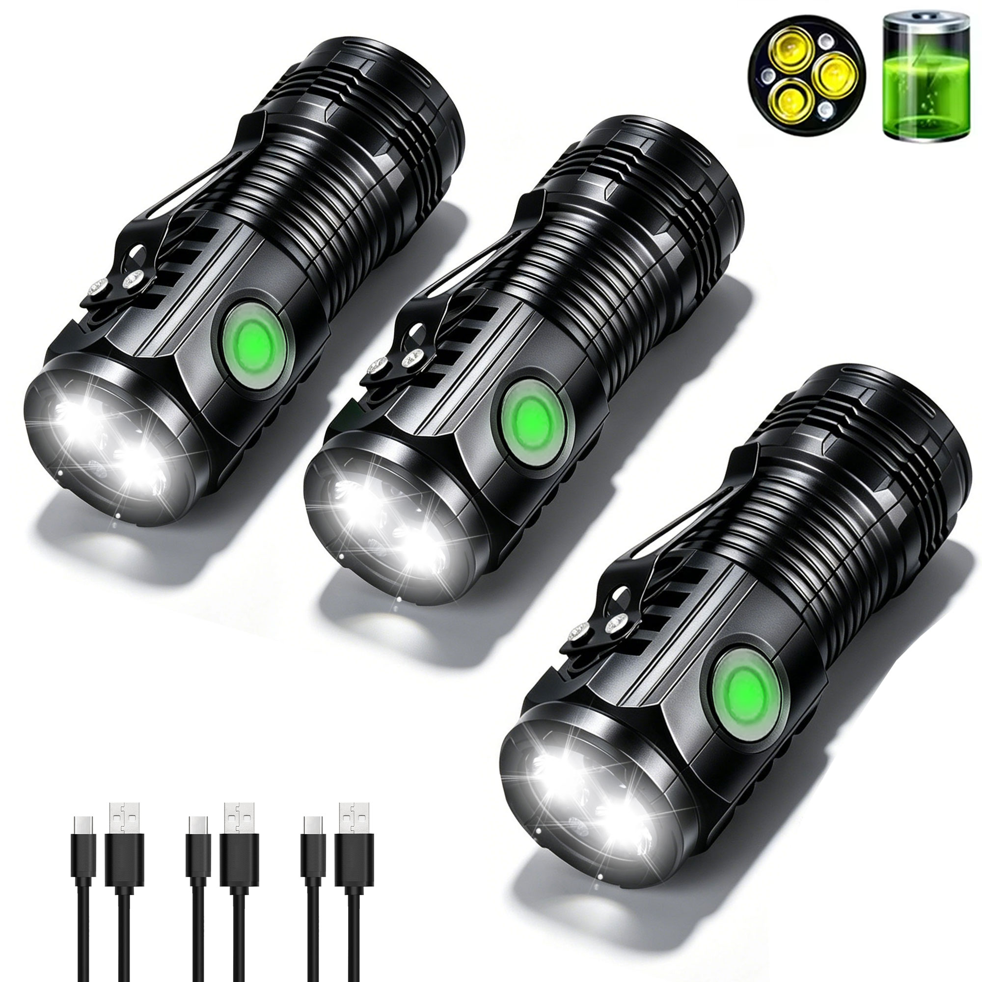 ไฟฉายแบบพกพาแบบชาร์จไฟได้สำหรั - Outdoor Lighting Black บทวิจารณ์และราคา
