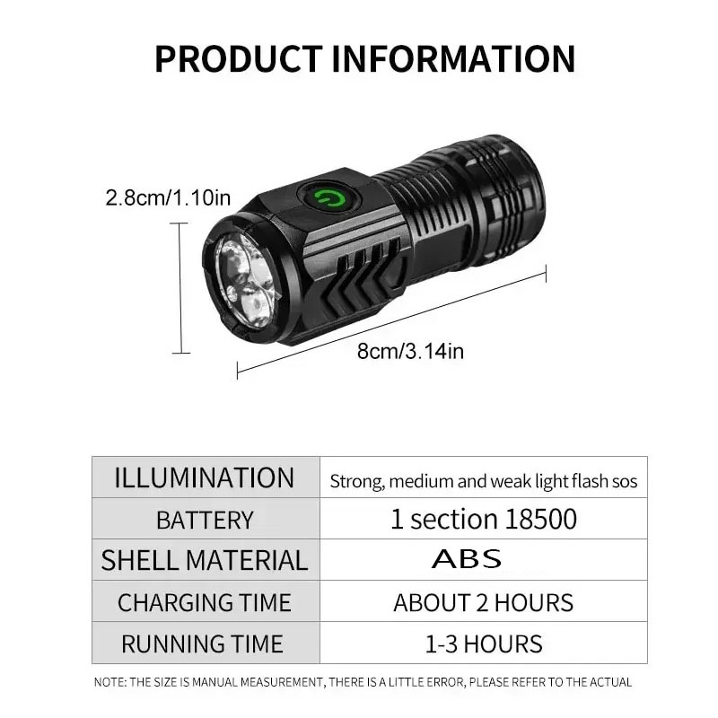 ไฟฉาย LED ขนาดเล็ก 3 ดวงพร้อมค - Outdoor Lighting Black บทวิจารณ์และราคา