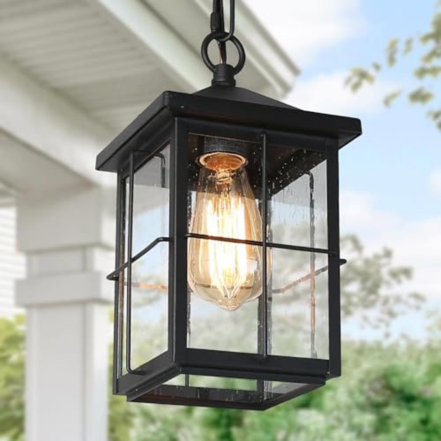 โคมไฟแขวนกลางแจ้ง, โคมไฟเพดานส - Outdoor Lighting Black บทวิจารณ์และราคา