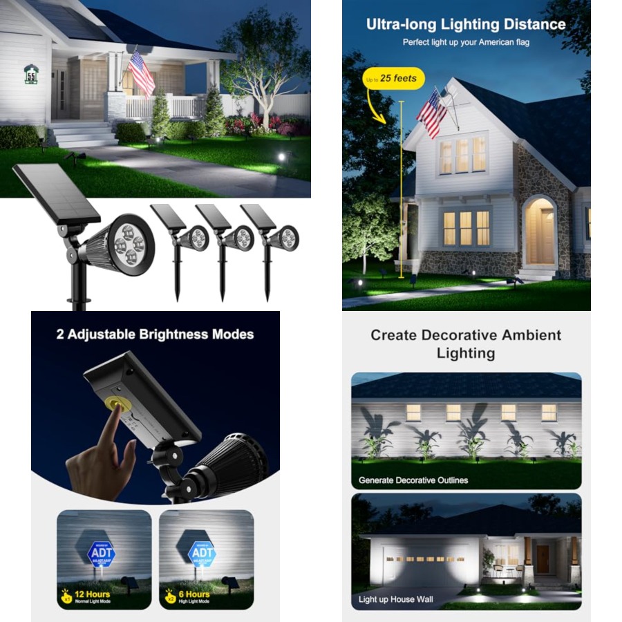 ไฟสปอร์ตไลท์พลังงานแสงอาทิตย์ส - Outdoor Lighting And Landscape บทวิจารณ์และราคา