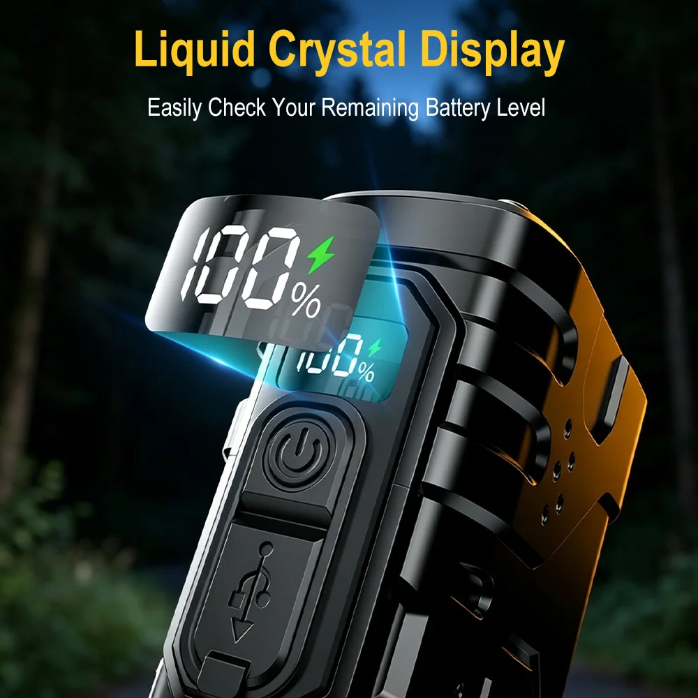 BORUIiT ไฟฉาย LED แบบหมุนมือ E - Outdoor Lighting Black บทวิจารณ์และราคา