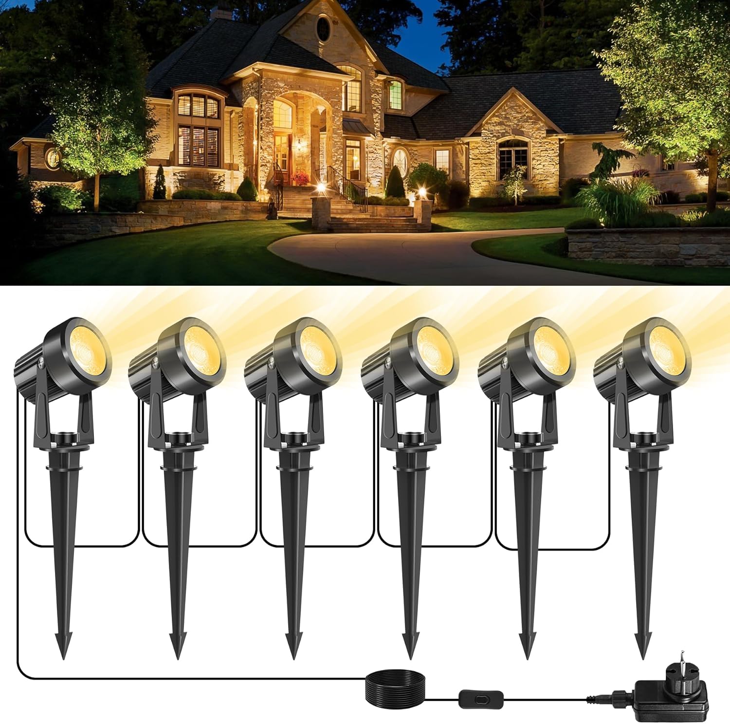 3000K Spotlight กลางแจ้งสวนตกแ - Outdoor Lighting Uk บทวิจารณ์และราคา